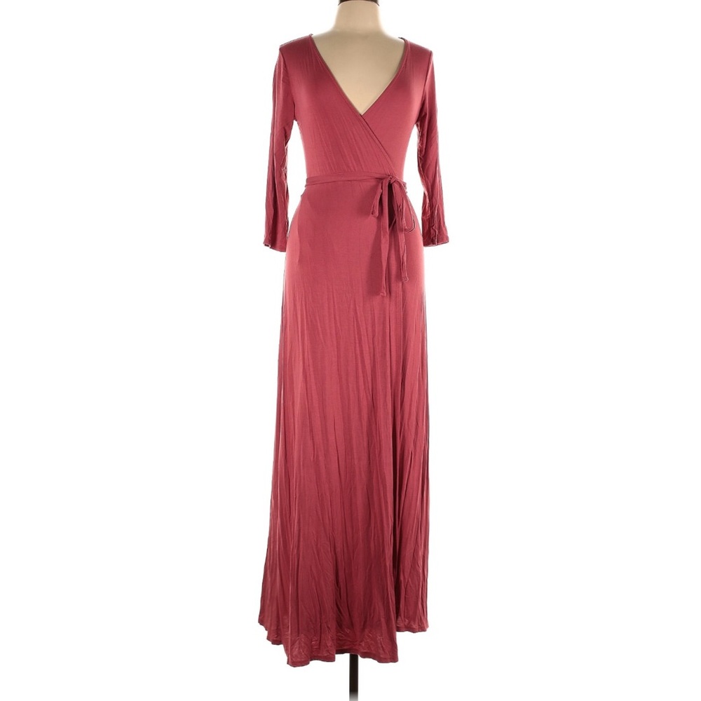 Lulu's Pink Bell Sleeve Wrap Dress